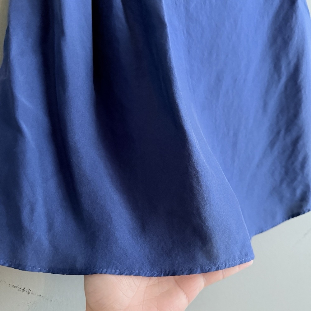 Rossopuro Italy 100% Silk Sleeveless Draped Blouse Blue Women's XS S - Picture 4 of 11